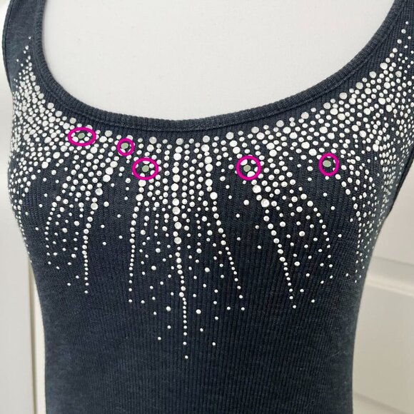 Vintage Wet Seal Crystal-Adorned Ribbed Maxi Dress – Y2K Glam Goth Revival, S/M - Picture 7 of 12